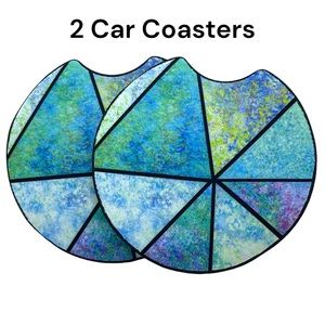 Stained Glass Car Coaster 2 Pack